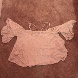 F21 Cropped Off The Shoulder Flowed Shirt